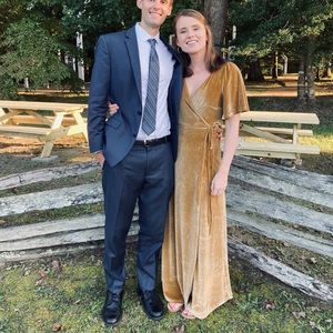 Baltic Born Gold Meghan Velvet Wrap Maxi Dress